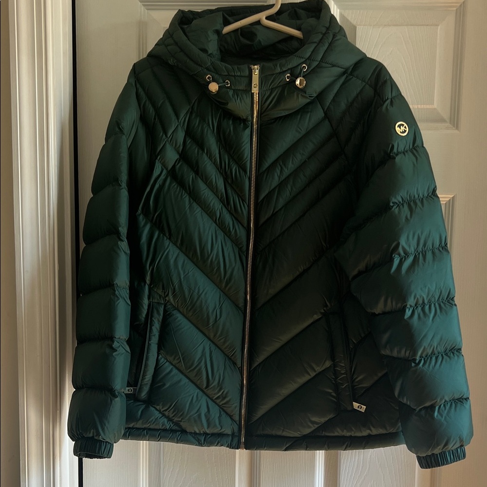 Michael Kors Dark Green Puffer Jacket